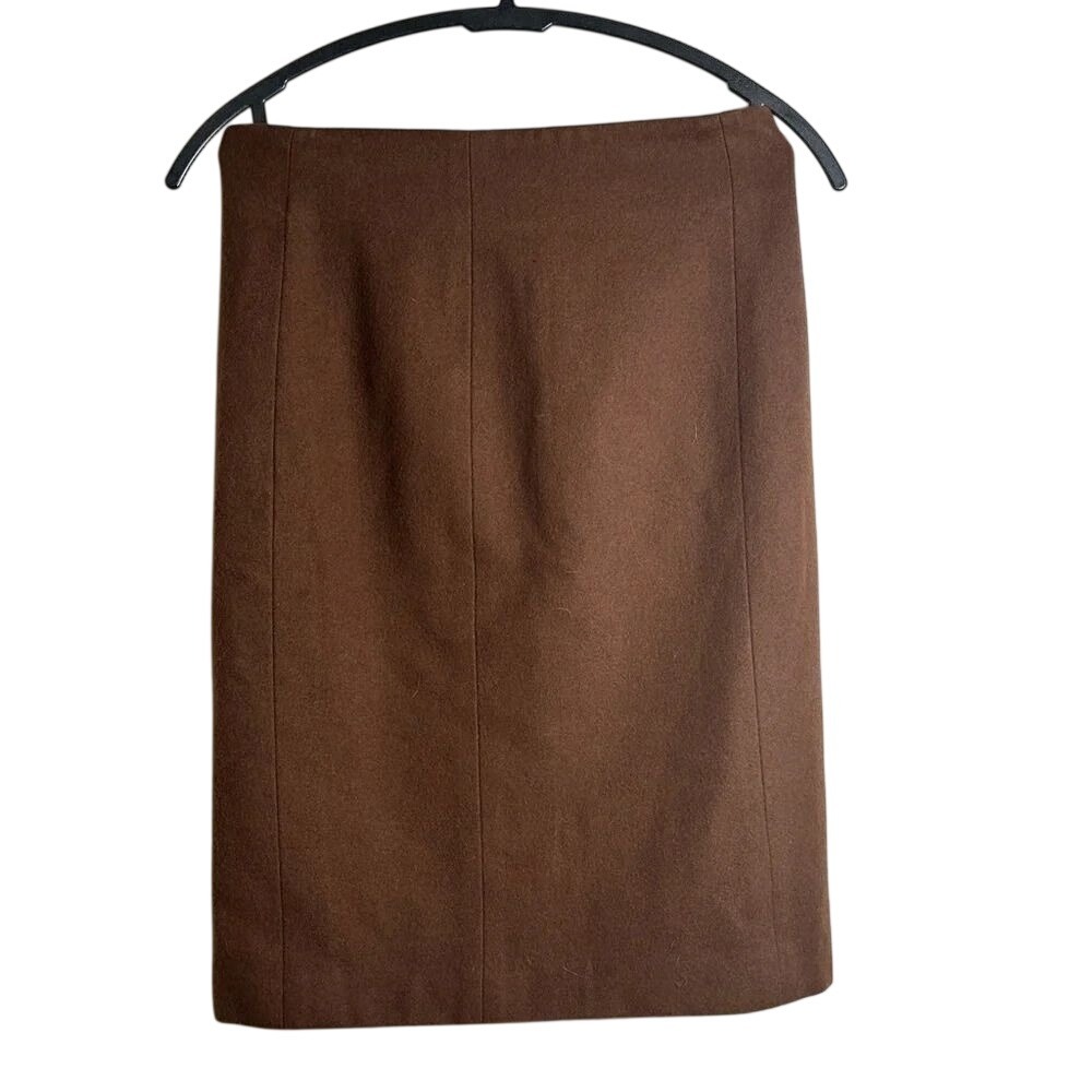 Yves Saint Laurent Brown 100% Wool Pencil Skirt Made In Italy Vintage Ysl Skirt